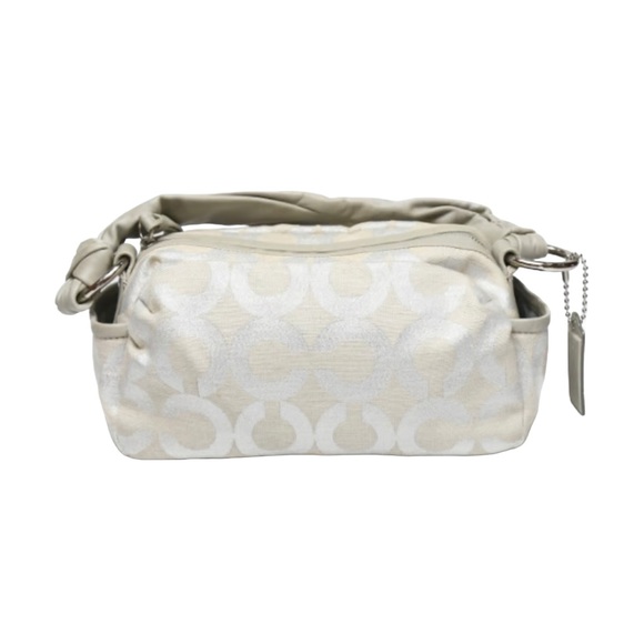 COACH 13507 Parker Op Art Canvas Silver/Gray  Jacquard Signature C Shoulder Bag - Picture 3 of 7